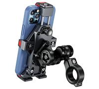 BRCOVAN Aluminum Alloy Motorcycle Phone Mount with Vibration Dampener & High-Speed Secure Lock, Anti-Theft Handlebar Cellphone Holder for Motorcycle Bike Bicycle Scooter ATV, for 4.7-7.2'' Smartphone