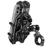 BRCOVAN Anti-Theft Motorcycle Phone Mount Holder with Vibration Dampener & Secure Lock, Adjustable Handlebar Cellphone Clamp for Bike Bicycle Scooter ATV, Fit 5.4-7.2'' Smartphone, Big Phone Friendly