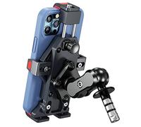 BRCOVAN Motorcycle Fork Stem Phone Mount Holder with Vibration Dampener & High-Speed Secure Lock, Anti-Theft, Aluminum Alloy, Adjustable Size, Big Phone Friendly for 4.7-7.2'' Cellphone