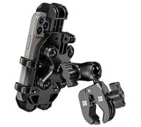 BRCOVAN Motorcycle Phone Mount Holder with Vibration Dampener, Anti-Shake Cellphone Clamp Fit Handlebars 0.5'' to 1.5'' in Diameter for Bike Bicycle Scooter ATV, Adjustable Fit 5.4-6.9'' Smartphones