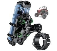BRCOVAN UTV Phone Mount Holder with Vibration Dampener & Secure Lock, Fit 1.5/1.65/1.75/1.85/2'' Roll Cage Bar, Anti-Theft, Heavy Duty, Adjustable Size, Big Phone Friendly for 5.4-7.2'' Cellphone