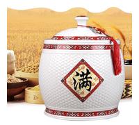 BRCYKRWY Ceramic Rice Jar With Lid Ceramic Rice Storage Container Sealed Ceramic Rice Bucket Large Rice Dispenser Rice Container Food Airtight Storage Jars For Flour,Rice,Nuts,Snacks