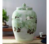 BRCYKRWY Ceramic Rice Storage Container 10KG/15KG/25KG/50KG Food Storage Containers Ceramic Grain Storage Bin Classic Rice Container Household Rice Storage Box With Lid For Flour,Rice,Nuts,Snacks