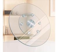 BRCYKRWY Lazy Susan Tempered Glass Heavy Duty Turntable For Dining Table,Large Lazy Susan Turntable,Swivel Large Tabletop Serving Plate Silent & Smooth Spin For Dining Table Serving Plate