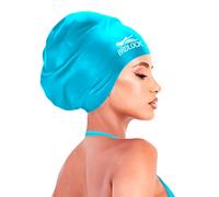 BRDLOCK 100% Silicone Swim Cap for Women Men,(Waterproof Swimming Cap) Large Swim Cap for Long Hair Twists Crochet Hair Braids and Dreadlocks