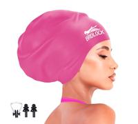 BRDLOCK Extra Large Swim Cap for Women Swimming Cap for Braids Dreadlocks Long Hair Locs 100% Silicone Waterproof Swimming Cap Keep Your Hair Dry