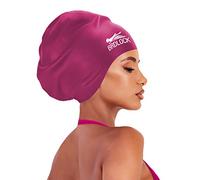 BRDLOCK Large Swim Cap for Women Swimming Cap for Braids Dreadlocks Long Hair Locs 100% Silicone Waterproof Swimming Accessories Cap Keep Your Hair Dry