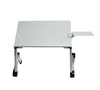 BRDQIMC Aluminum Alloy Laptop Table: Foldable Height-Adjustable Stand, Small Desk For Bed & Standing Use(Silver)