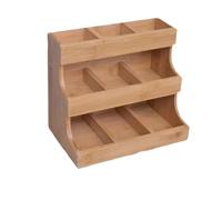 BRDQIMC Vertical Wooden Tea Bag Organizer - Multi-Use Coffee Station Holder & Countertop Storage For Tea/Coffee Essentials