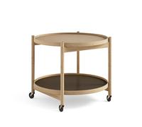 Brdr. Krüger Bølling Tray Table Ø50 Beech Oiled with Panels in Beige/ Brown