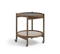 Brdr. Krüger Bølling Tray Table Ø50 Smoked Oak with Plates in Gray/Dark Gray