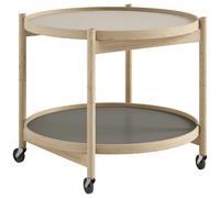 Brdr. Krüger - Bølling Tray Table Ø60 cm, Untreated Oak / Stone - Grey