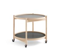 Brdr. Krüger Bølling Tray Table Ø60 Oiled Beech Wood with Plates in Gray/Dark Gray