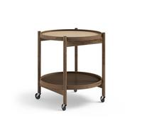 Brdr. Krüger Bølling Tray Table Ø60 Smoked Oak with Plates in Beige/ Brown