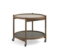 Brdr. Krüger Bølling Tray Table Ø60 Smoked Oak with Plates in Gray/Dark Gray