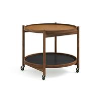 Brdr. Krüger Bølling Tray Table Ø60 Walnut with Plates in Cognac/ Black