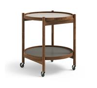 Brdr. Krüger Bølling Tray Table model 50 Stone, oiled walnut stand