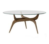 Brdr. Krüger - Triiio Coffee Table Ø90 cm, Smoked Oak / Clear Glass - Clear