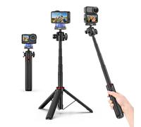 BRDRC 22.83" Tripod Selfie Stick for DJI Osmo Action 6 & Nano, Magnetic Quick-Release Adapter with 360° Ball Head, 3-in-1 Extendable Handle with Extension Rod, Travel Vlog Stand for Video Recording