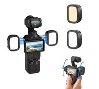 BRDRC 2PCS Pocket 3/4 Magnetic Auxiliary Light, USB C Rechargeable Mini LED Fill Light Attachment, 3 Color Mode & 3-Level Adjustable Brightness for DJI Osmo Pocket 3/4 & Xtra Muse Accessories
