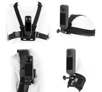 BRDRC Accessories Kit for Insta 360 X5 X4, Chest Mount Head Strap Harness Backpack Clip Holder Wrist Strap, 360°Rotating Adapter + Quick Release for Insta360 One X5 X4 X3 X2 X Camera Accessory Bundle