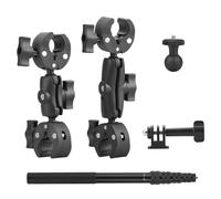 BRDRC Motorcycle Mount for Insta360 X5 X4, Bike Handlebar Clamp Mounts 59" Invisible Selfie Stick Bundle Kit for Insta 360 X5 X4 X3 X2 X ONE, for DJI OSMO 360, for GoPro Camera Accessories