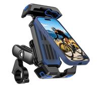 BRDRC Motorcycle Phone Mount - 720° Rotatable Metal Extension Arm, Anti-Theft Universal Handlebar Holder with Dual Vibration Dampening, Bike Mount for iPhone 17/16/15 & 4.8-7.5" Smartphones