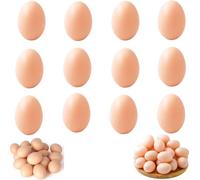 BRDTKUGV 12 Pcs Fake Eggs, Realistic Imitation Chicken Egg Toys for Craft Projects, Encourages Laying or Prevents Eating Eggs, Perfect for Home Decoration and Kids’ DIY Painting Crafts
