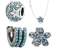 BRDTKUGV 3 Pcs Summer Oceanic Starfish Charms, Charms for Bracelets, Summer Ocean Bracelet Charmss, for DIY Jewelry Making, Girls Fashion Accessories, Women's Beaded Jewelry