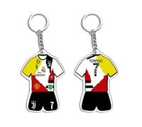 BRDTKUGV Football Keychain, Soccer Jersey Keyring, Acrylic Jersey Keychain, Number 7 Jerseys Keychains, for Fans and Sports Gift, Birthday Party
