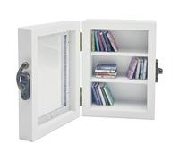 BRDXOOL Miniature Wooden Bookcase Set with 20 Decorative Miniature Mini Books - Dollhouse Decor, Bookcase Miniature Library Display, Miniature Book Collection Decor