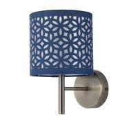 Brea - Antique Brass Wall Light with Navy Blue Cut Out Shade First Choice Lighting Gold One Size