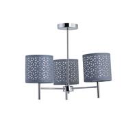 Brea - Chrome 3 Light Fitting with Grey Cut Out Shades First Choice Lighting Silver One Size