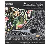 Brea Reese: Scratch Art Paper Pad - Nature - 12 Designs, 8x8 Tear Out Pages, Metallic Guided Art Kit, Adult Craft Activity, Mindful Relaxation