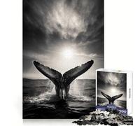 Breaching Whale Jigsaw Puzzles for Teenagers 1000 Mental Skill Casual Relaxation Premium Edges (38x52cm)