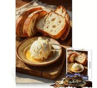 Bread And Butter Still Life Painting Jigsaw Puzzles for Adults 1000 Thought Challenge Quiet Fun No Rough Edges Festive Present (50x75cm)