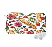 Bread and Roses Wind Sun Shade for Car Sun Visor Foldable Vehicle Sunshade 30x55 Inch