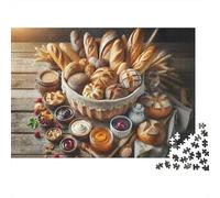 Bread Assortment Basket 1000 Piece Jigsaw Puzzles Basket of Fresh Breads for Adults Educational Games Beautiful Decoration Challenge High Difficulty Male And Female Birthday 38x26cm