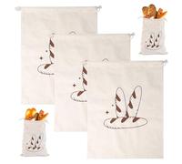 Bread Bag 3pcs Bread Bags for Homemade Breads Reuse Breads Bags to Keep Fresh Reusable Storage with Drawstring