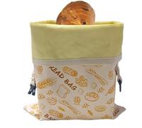 Bread Bag for Homemade, Reusable Beeswax Bread Bags, Linen Beeswax Inner Lining Storage, Bread Storage and Keeping Fresh Accessories for Homemade Bread, 30 x 39 cm