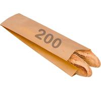 Bread bag for one bar and two bars. 200 Brown Kraft Paper Bags for Baguette Baguette Pastries. Length 55 cm (2 BARS 55 x 12 (200 Units))