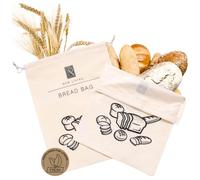 Bread Bag Size 44x35 cm | Cotton with Food Safe Plastic Lining Bread Bag | Single or 2 Pack | Makes Bread Last Longer | Eco Product | Prevent Mouldy Bread (1)