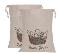 Bread Bags For Homemade Bread 2 Pack-Linen Bread Bag Reusable Natural, Bread Loaf Bags, Reusable Produce Storage Bread