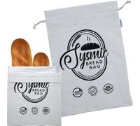 Bread Bags for Homemade Bread - 2 Pack Plastic Lined Bread Storage Bags | Keeps Bread Fresh Up to 5 Days | Dual Sizes for Sourdough & Loaves (44cm & 36cm)