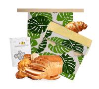 Sourdough Beeswax Bread Bags For Homemade Bread Reusable Cotton Linen Food Storage Bag to Keep Fresh 2 Pack， waxed bread bags for homemade bread