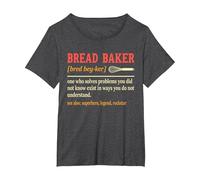 Bread Baker Funny Baking for Women Men Baking T-Shirt, Women's Plus, Dark Heather Grey, 3X