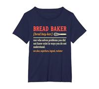 Bread Baker Funny Baking for Women Men Baking T-Shirt, Women's Plus, Navy Blue, 3X