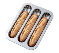 Bread Baking Tray - 25.5x32cm Non-Stick French Bread Pan, Carbon Steel Perforated Baking Pan, Long Roll Forming Rack | Home Kitchen Commercial Use