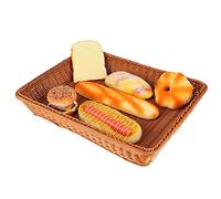 Bread Basket Rectangular Brown Weave Food Storage Basket Fruits Basket Tabletop Serving Basket for Buffet Bakery Home Restaurant Supermarket (XL)