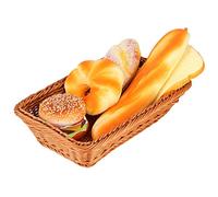 Bread Basket Rectangular Brown Weave Food Storage Basket Fruits Basket Tabletop Serving Basket for Buffet Bakery Home Restaurant Supermarket (S)